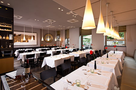 white and grey restaurant dining set thumbnail