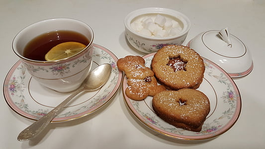 tea and pastry served on saucer and cup thumbnail