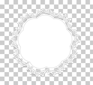 Circle Area Black and white, Lace Border, white wall decor PNG clipart