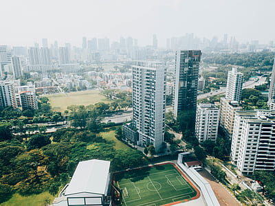 aerial photography of field with buildings thumbnail