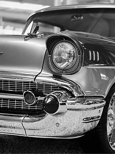 grayscale photo of classic car thumbnail