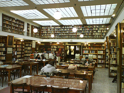 Inside the municipal library in Patras, Greece thumbnail
