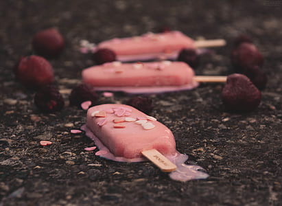 tilt photography of melted ice cream sticks thumbnail