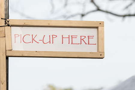 pick-up here signage on board thumbnail