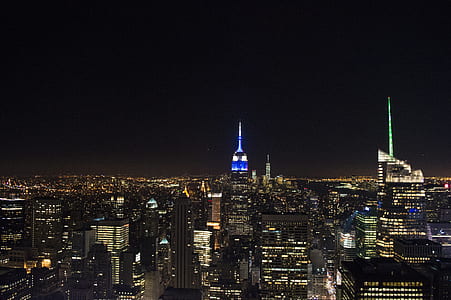 lighted tower building at nighttime thumbnail