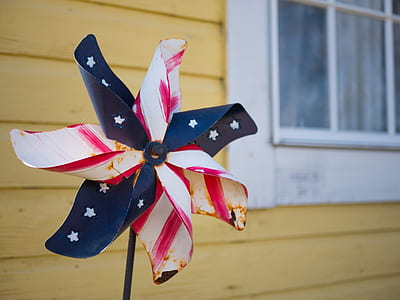 small blue, white, and pink stars print windmill toy thumbnail