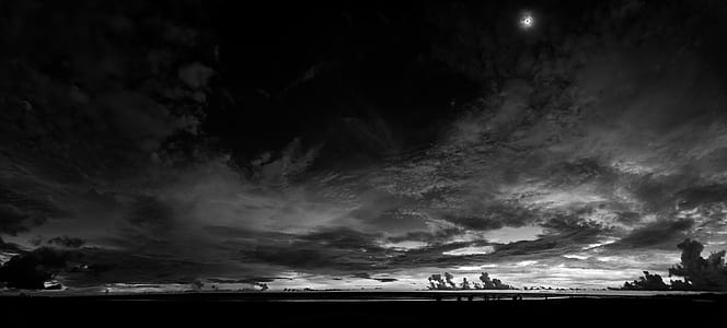 grayscale photo of cloudy sky thumbnail