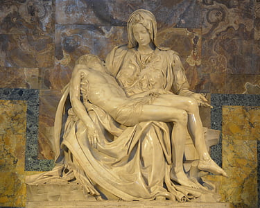 Jesus lying on Mary's lap statue thumbnail