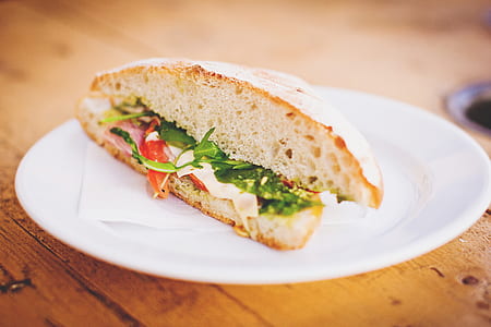sandwich on ceramic plate thumbnail