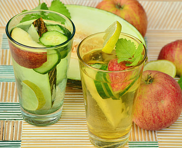 two glass of fresh fruit drinks thumbnail