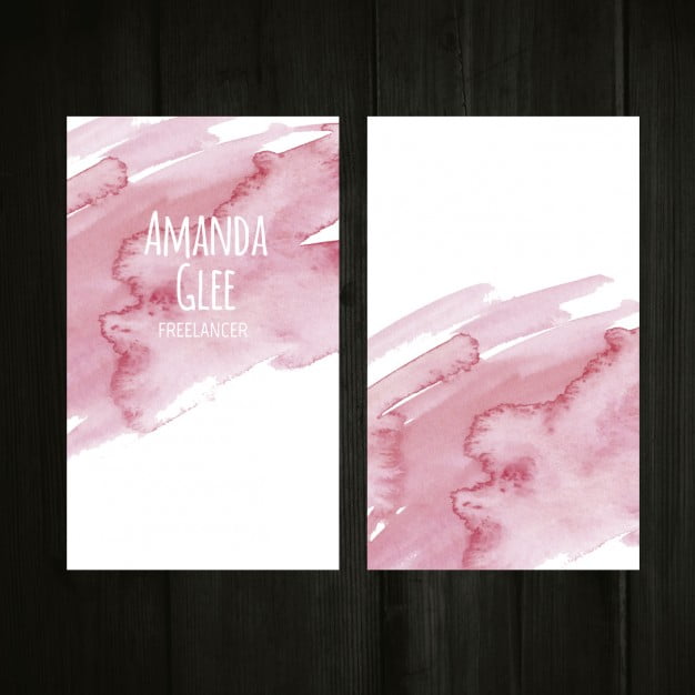 pink watercolor business card eps file free graphics uihere watercolor business cards