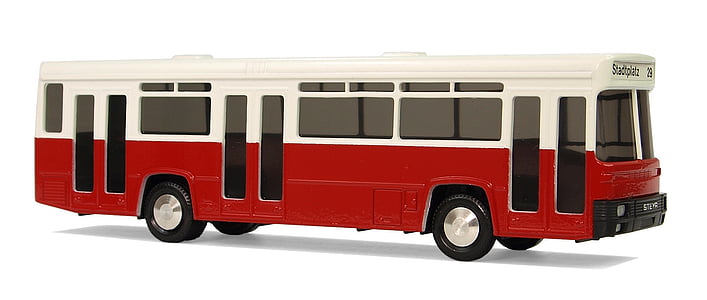 white and red bus scale model thumbnail
