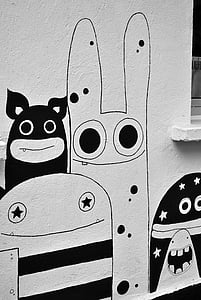 black and white wall doodle thumbnail