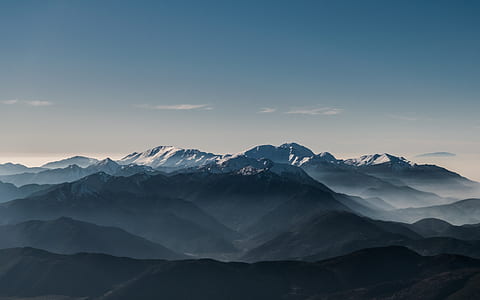 bird's eye-view photo of white snow-capped mountain thumbnail