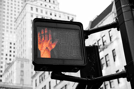 black pedestrian lane digital signage stop thumbnail