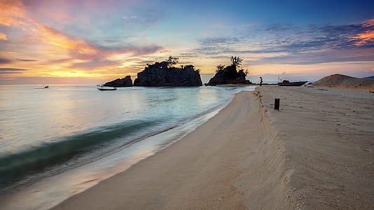 sea, dawn, landscape, nature thumbnail