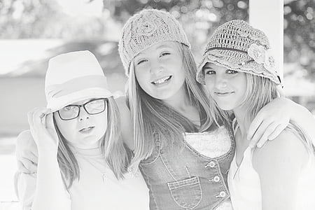 grayscale photo of three women thumbnail