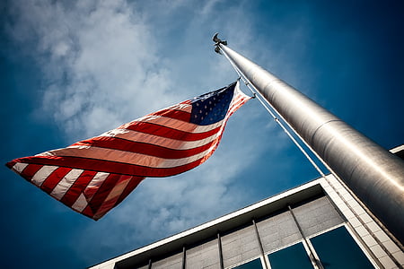 U.S.A. flag on pole thumbnail