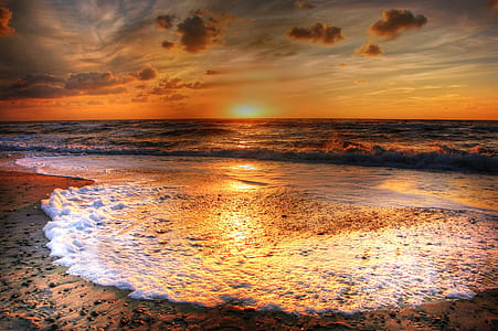 sea, dawn, landscape, nature thumbnail