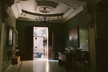 Brown Wooden Desk in House thumbnail
