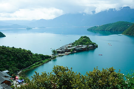aerial photography of lake thumbnail