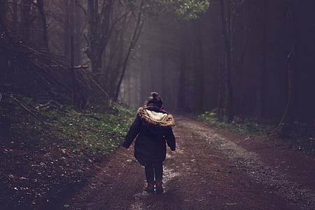 girl wearing black parka coat thumbnail