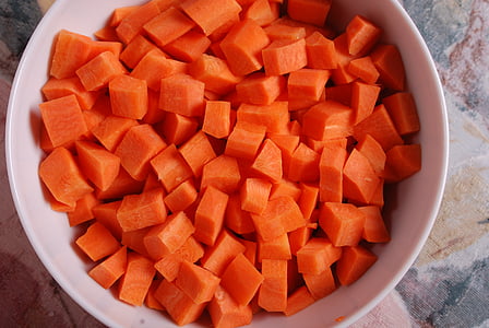 sliced carrots on white ceramic bowl thumbnail
