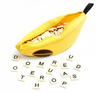 scrabble tile inside banana pouch thumbnail