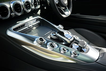 gray vehicle center console in closeup photography thumbnail