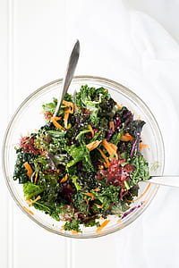 vegetable salad on clear glass bowl thumbnail