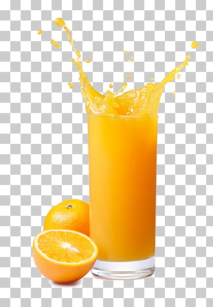 Orange juice Smoothie Jal-jeera, Oranges and orange juice splash, clear highball glass filled with orange juice PNG clipart