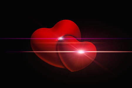 two red hearts digital wallpaper thumbnail