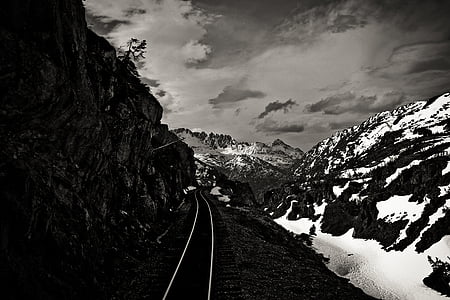 train rail on side of mountain thumbnail