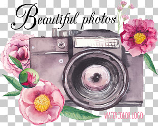 Camera Flower Drawing, camera, gray digital camera PNG clipart