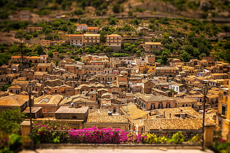 high angle view of village thumbnail