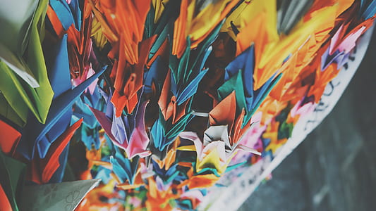 multicolored paper oregami thumbnail