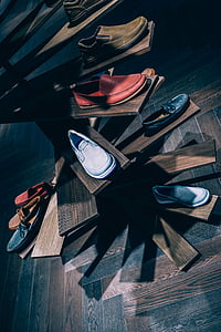 assorted-color shoes lot on shelf thumbnail