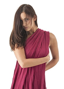 woman wearing pink scarf thumbnail