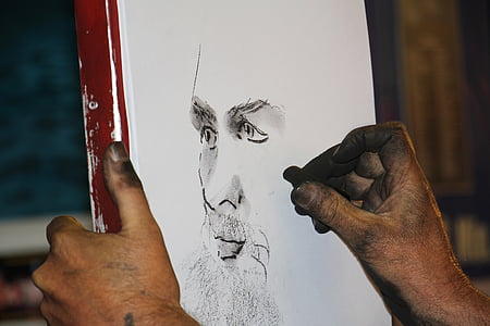 man face charcoal portrait thumbnail