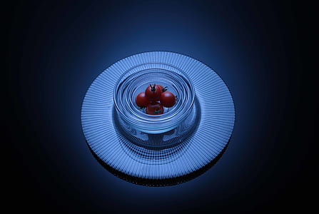 Cherry Tomatoes on Clear Glass Bowl thumbnail