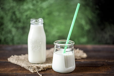 milk in clear glass jar thumbnail