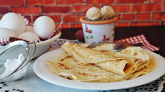 brown hotcakes on white ceramic plate thumbnail