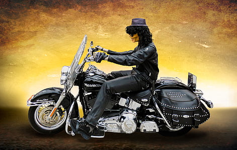 man riding touring motorcycle painting thumbnail
