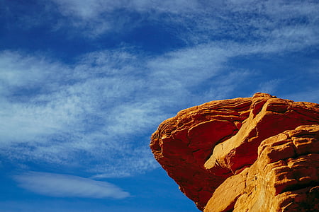 brown mountain under blue sky thumbnail