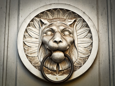 photo of brown lion door knocker thumbnail