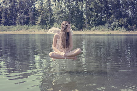 woman floating on water thumbnail