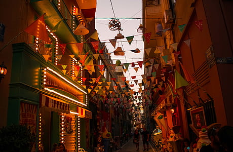 Colourful, live little street in Athens. thumbnail