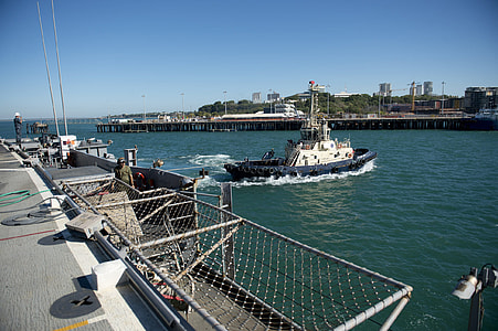 Transport ship docking in Darwin, Australia thumbnail