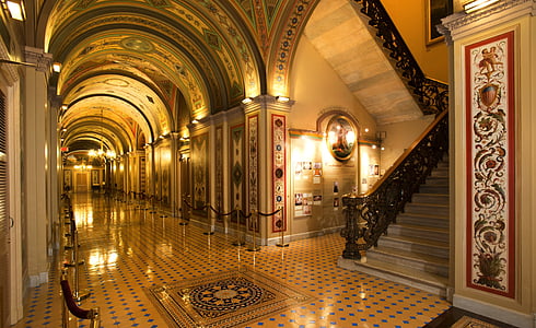 brown hallway with lights thumbnail