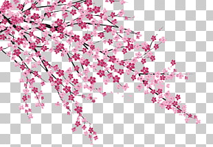 Cherry blossom Sakura no Hanabiratachi Wall painting, Cherry blossoms, of pink flowering tree PNG clipart